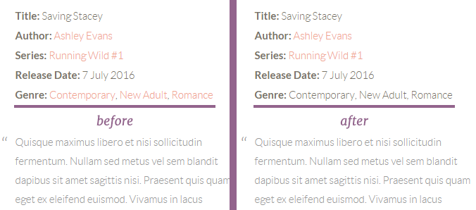 Linked genre archives on the left and plain text genre names on the right