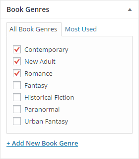 "Book Genres" taxonomy box