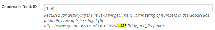 Field for the Goodreads book ID